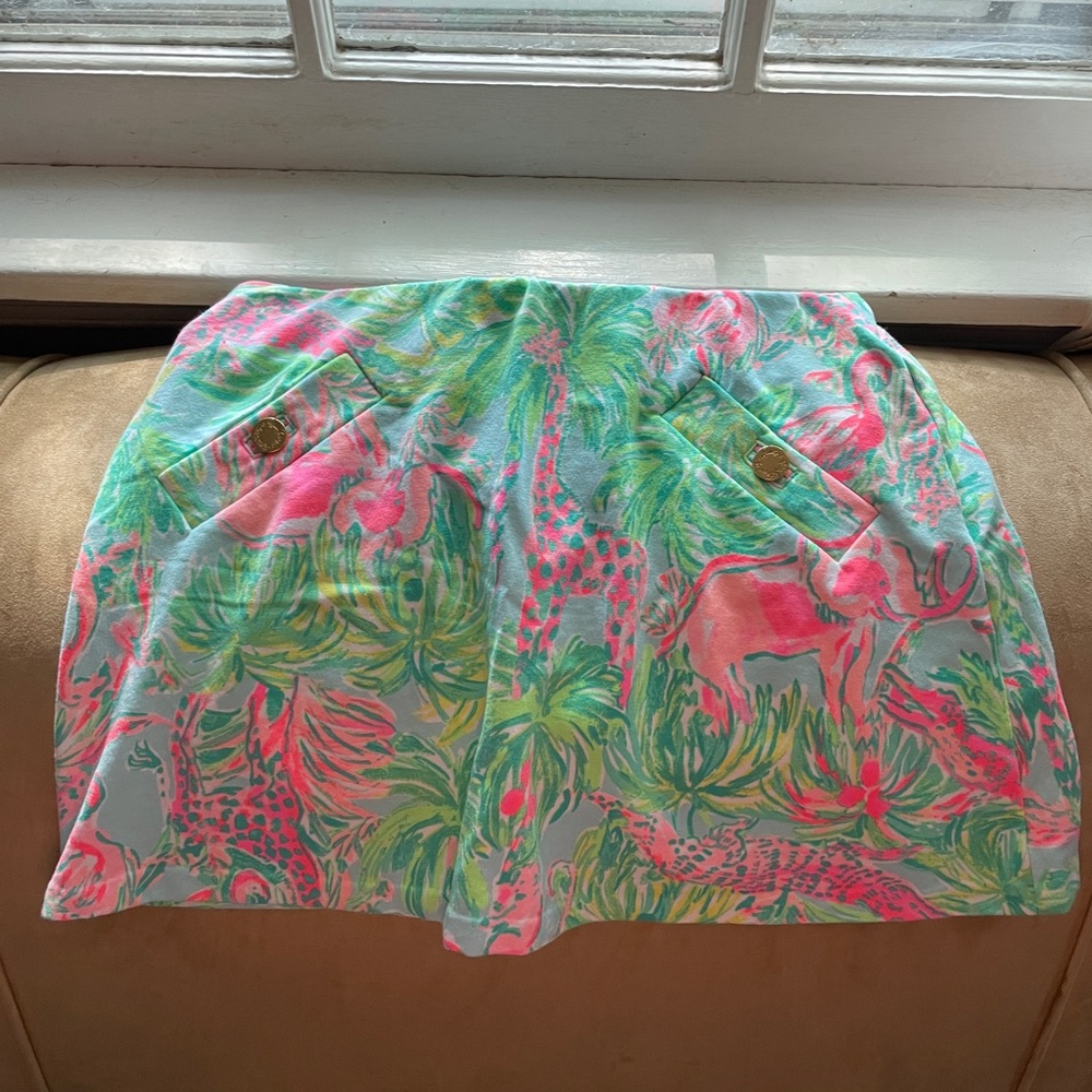 XS Lily Pulitzer Animal Pattern Skirt With Built In Shorts